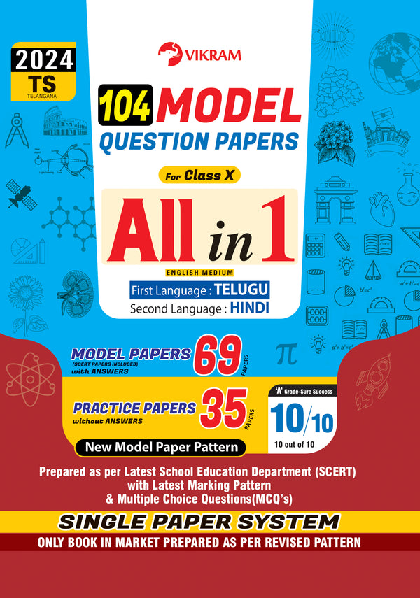 X - Class ALL-IN-ONE (English Medium) First Language - Telugu, Second Language - Hindi Telangana Model papers