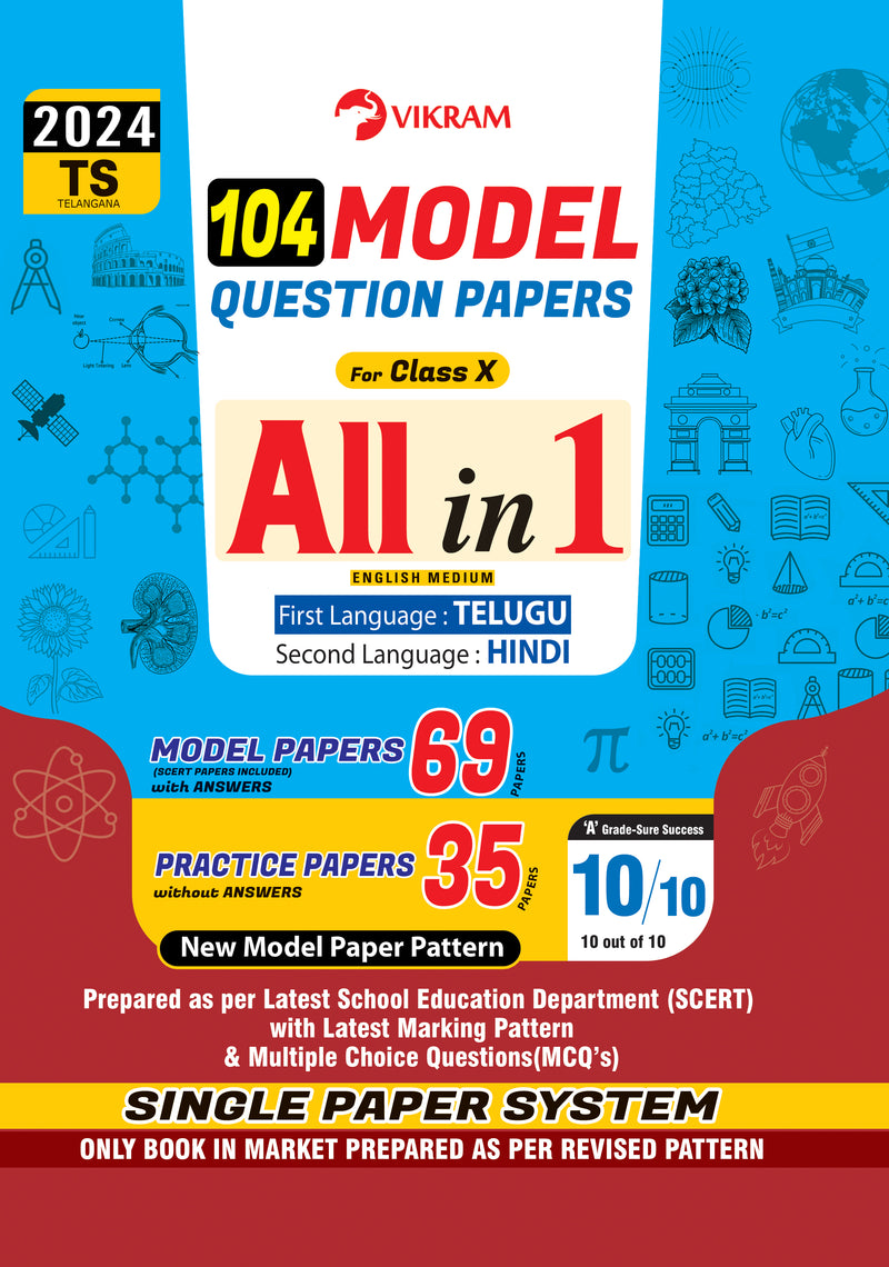 X - Class ALL-IN-ONE (English Medium) First Language - Telugu, Second Language - Hindi Telangana Model papers
