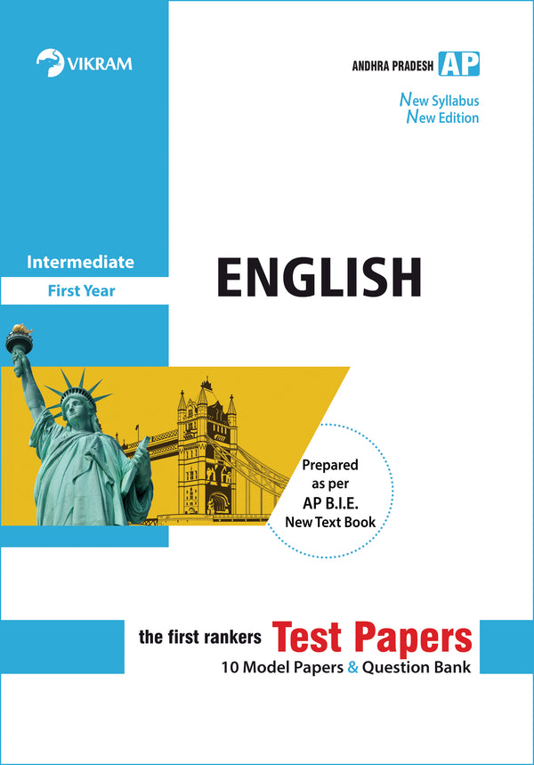 Intermediate  Fist Yer  -  ENGLISH Test Papers - Andhra Pradesh - Vikram Books