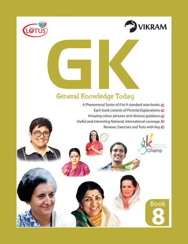 Lotus General Knowledge Today (GK Champ) Book - 8 - Vikram Books
