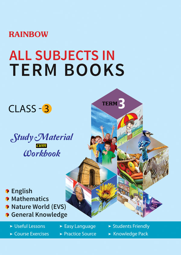 Vikram Rainbow :  Class - 3 : Term Books : Term - 3  : Study Material cum Workbook - Vikram Books