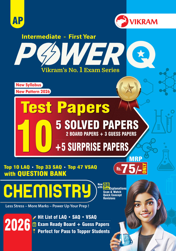 Inermediate - First Year - POWER Q - Chemistry - Test Papers with Question Bank - Andhra Pradesh