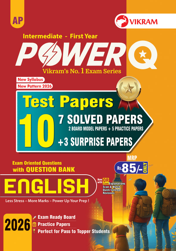 Inermediate - First Year - POWER Q - ENGLISH - Test Papers with Question Bank - Andhra Pradesh