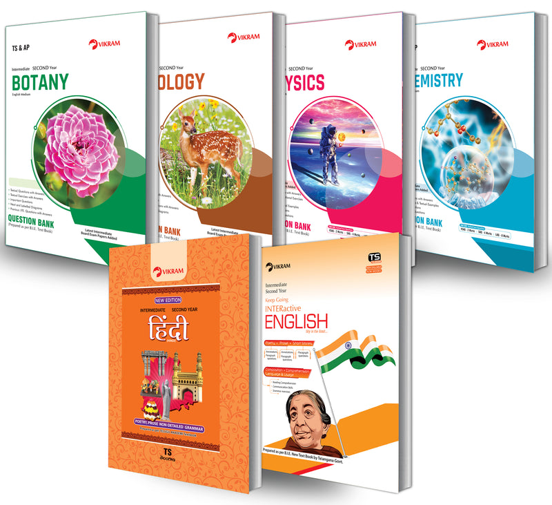 Intermediate  Second Year - Combo Offer - Question Banks Set - Bi.P.C. (E.M)  (languages : Hindi, English) (Telangana)