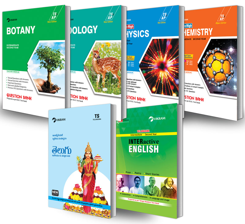 Intermediate  Second Year - Combo Offer - Question Banks Set - Bi.P.C. (T.M)  (languages : Sanskrit (TM), English) (Telangana)