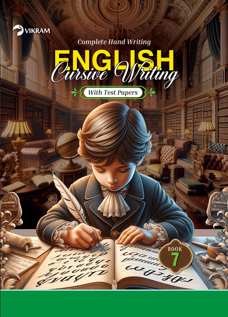 Vikram - ENGLISH Cursive Writing with Test Papers Book - 7