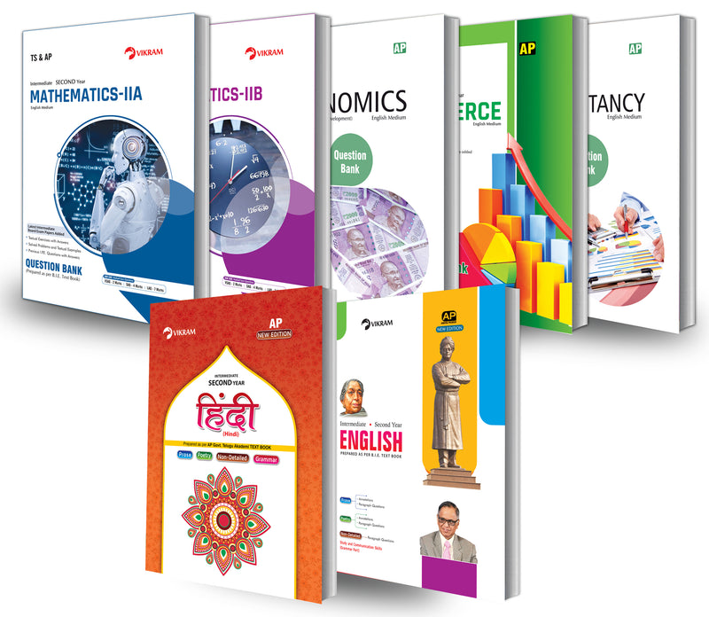 Intermediate  Second Year - Combo Offer - Question Banks Set - M.E.C. (E.M)  (languages : Hindi, English) Andhra Pradesh