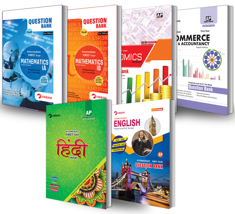 Intermediate  First Year - Combo Offer - Question Banks Set - M.E.C. (E.M)  (languages : Hindi, English) Andhra Pradesh