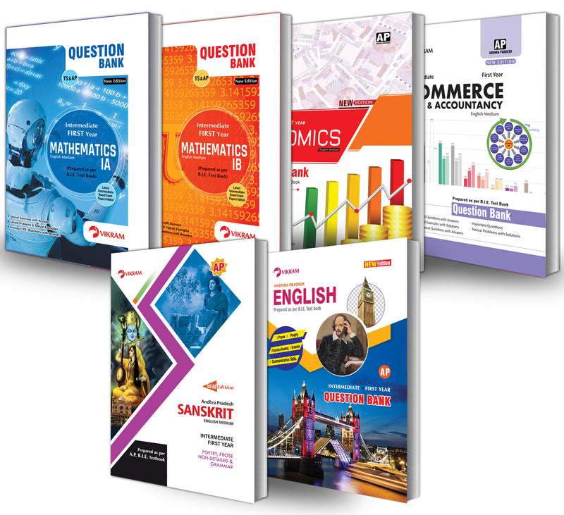 Intermediate  First Year - Combo Offer - Question Banks Set - M.E.C. (E.M)  (languages : Sanskrit (EM), English) Andhra Pradesh