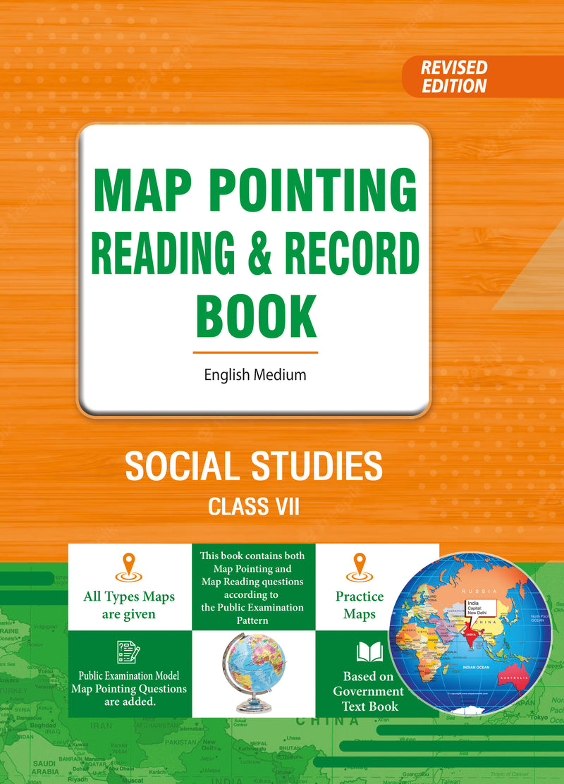 VII Class -  Social Studies -  Map Pointing -  Reading & Record Book  (Andhra Pradesh & Telangana States)  English Medium