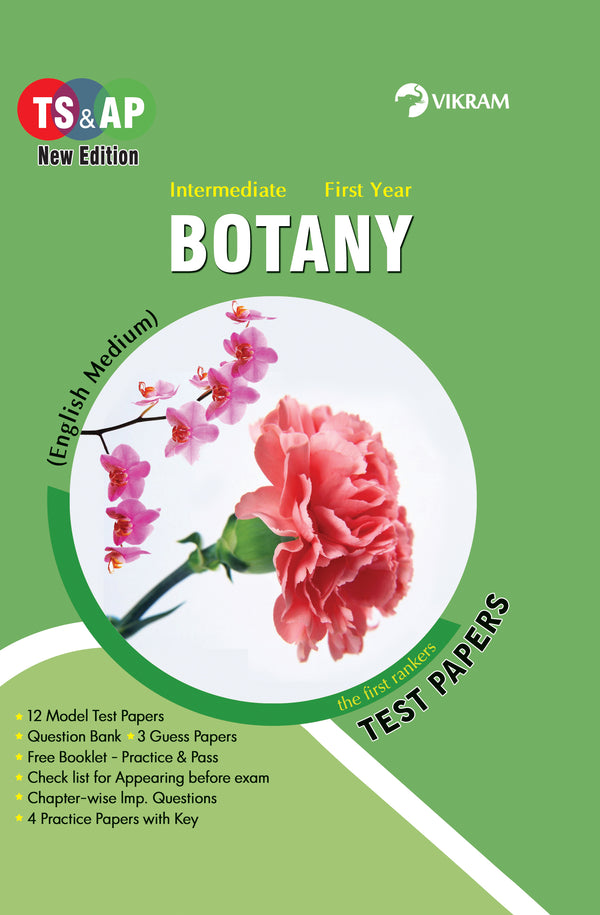Intermeidate  First Year - BOTANY (English Medium) - Test Papers - Telangana & Andhra Pradesh - Vikram Books
