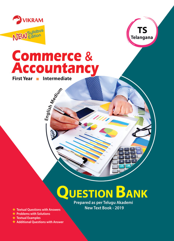Intermediate  First Yer  COMMERCE & ACCOUNTANCY (EM) Question Bank - Telangana - Vikram Books