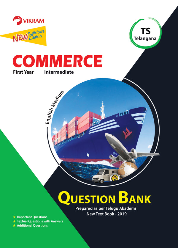 Intermediate  First Year  COMMERCE (EM) Question bank - Telangana - Vikram Books