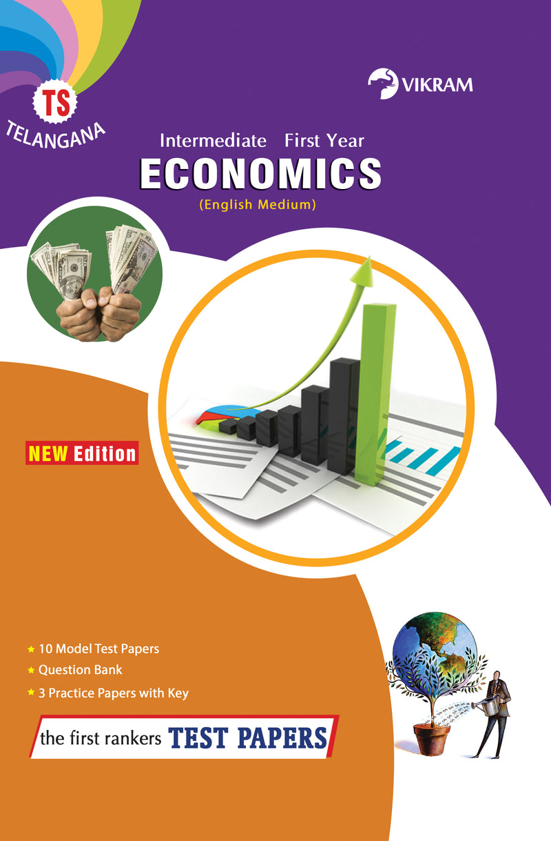Intermeidate  First Year  -  ECONOMICS (English Medium) Test Papers  (Telangana) - Vikram Books