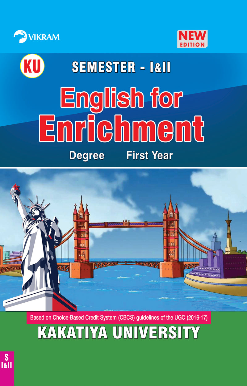 Degree  First Year - ENGLISH for ENRICHMENT (Semester I & II) - Kakatiya University - Vikram Books
