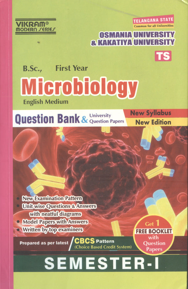 Degree   First Year - Microbiology (English  Medium) - Semester - I :  Question Bank & Model Papers : Telangana State  Universities