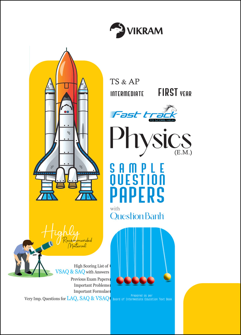 Intermediate  First Year - PHYSICS (English Medium) Fast Track - Sample Question Papers with Fast Track Question Bank - Andhra Pradesh & Telangana