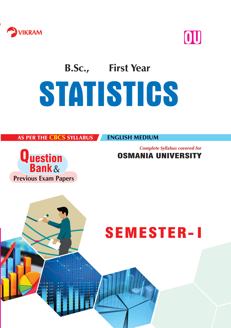 B.Sc.,  First Year - STATISTICS (English medium) - Semester - I - Osmania Univesity - Vikram Books