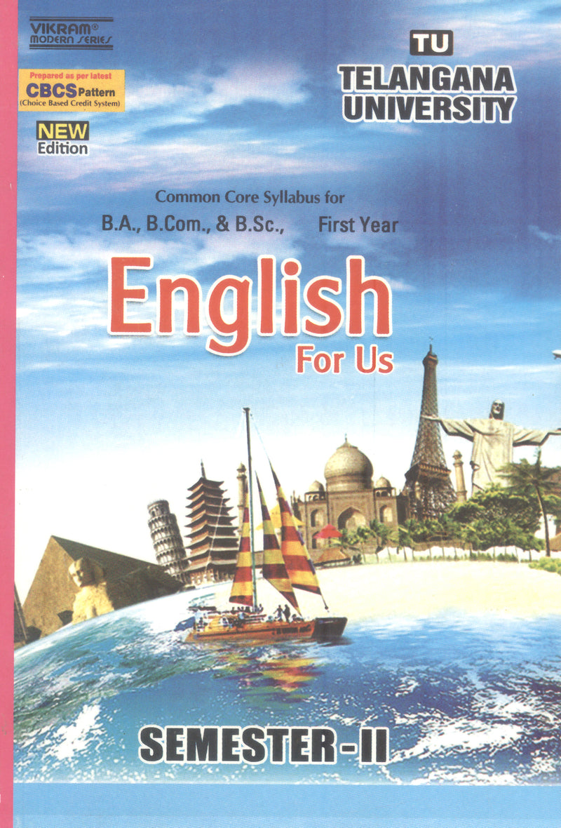 Degree  First Year - ENGLISH - Semester - II : Telangana University - Vikram Books