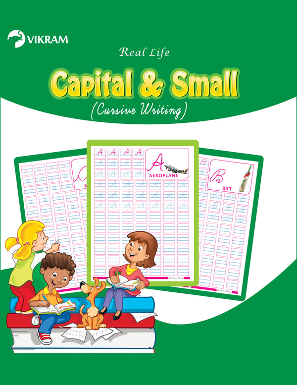 Real Life - Capital & Small - Cursive Writing Book - Vikram Books