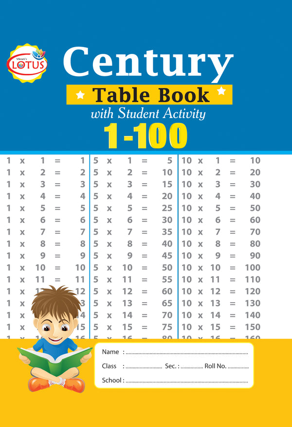 Lotus Century Table Book (1-100) with Activity - Vikram Books