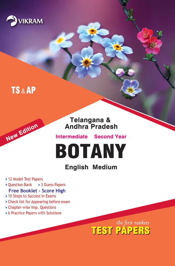 Intermediate  Second Year  BOTANY (English Medium) - Test Papers - Telangana & Andhra Pradesh - Vikram Books