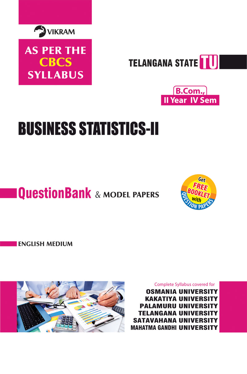 B.Com.,  Second Year - BUSINESS STATISTICS - II (EM) Semester - IV : Telangana State Universities - Vikram Books