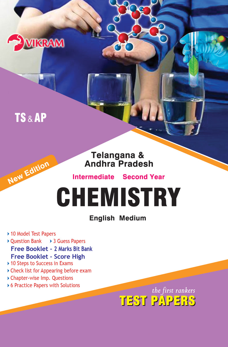 Intermediate  Second Year - CHEMISTRY (English Medium) Test Papers : Telangana & Andhra Pradesh - Vikram Books