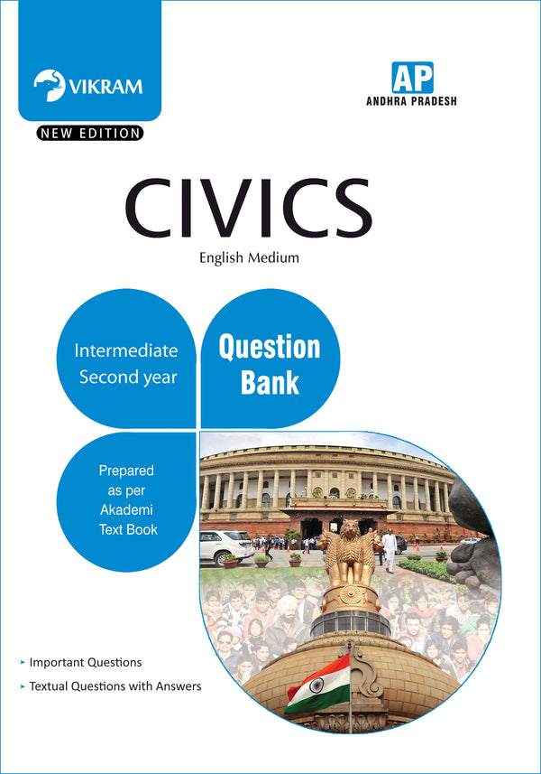 Intermediate  Second Year CIVICS (EM) Question Bank - Andhra Pradesh - Vikram Books