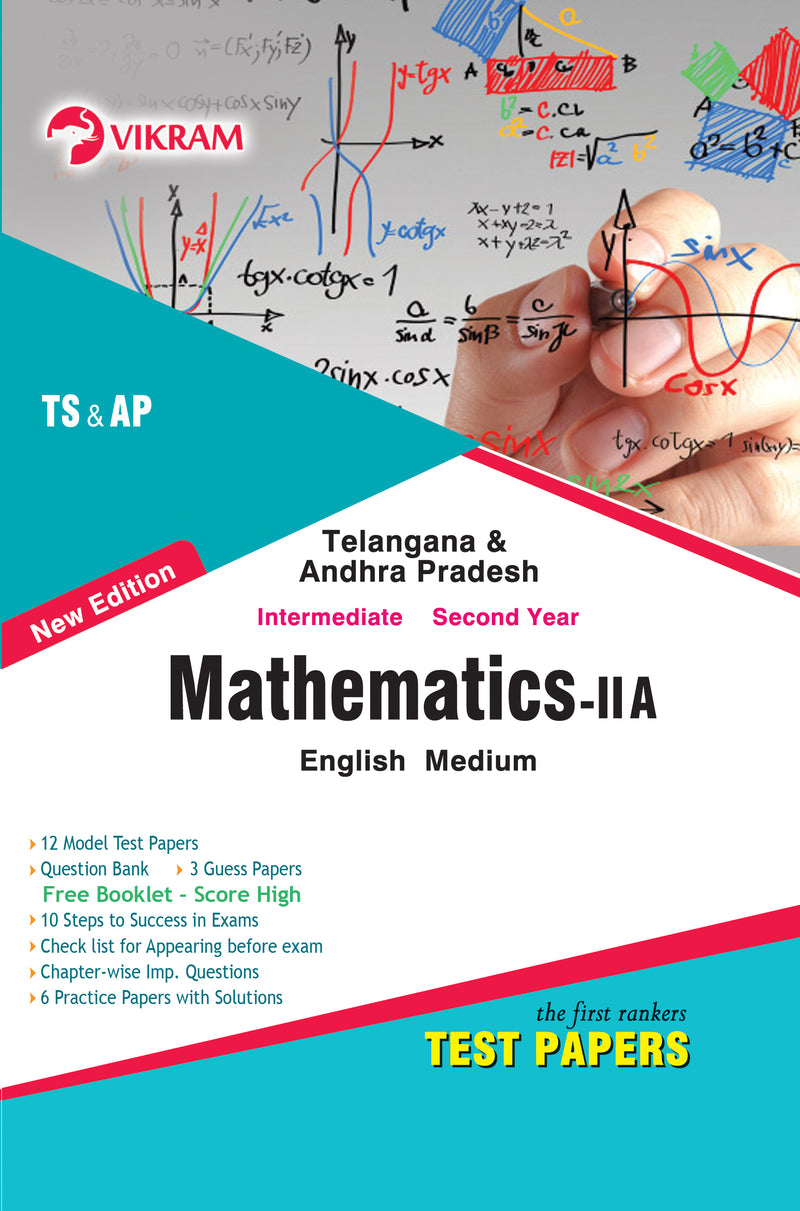 Intermediate  Second Year - MATHEMATICS IIA (English Medium) Test Papers : Telangana & Andhra Pradesh - Vikram Books