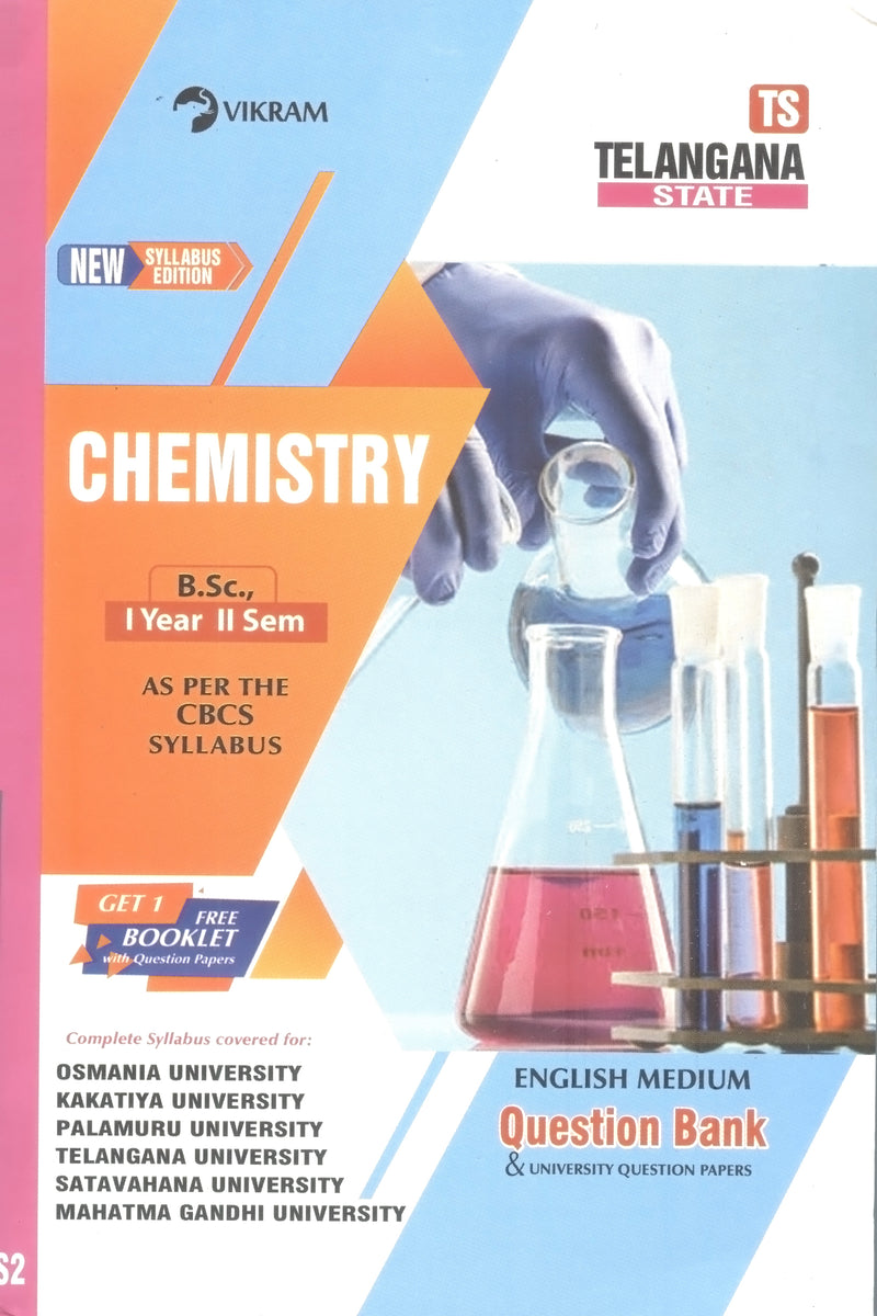 B Sc.,  First Year  CHEMISTRY (English Medium)  Question Bank - Semester - II : Telangana State Universities - Vikram Books