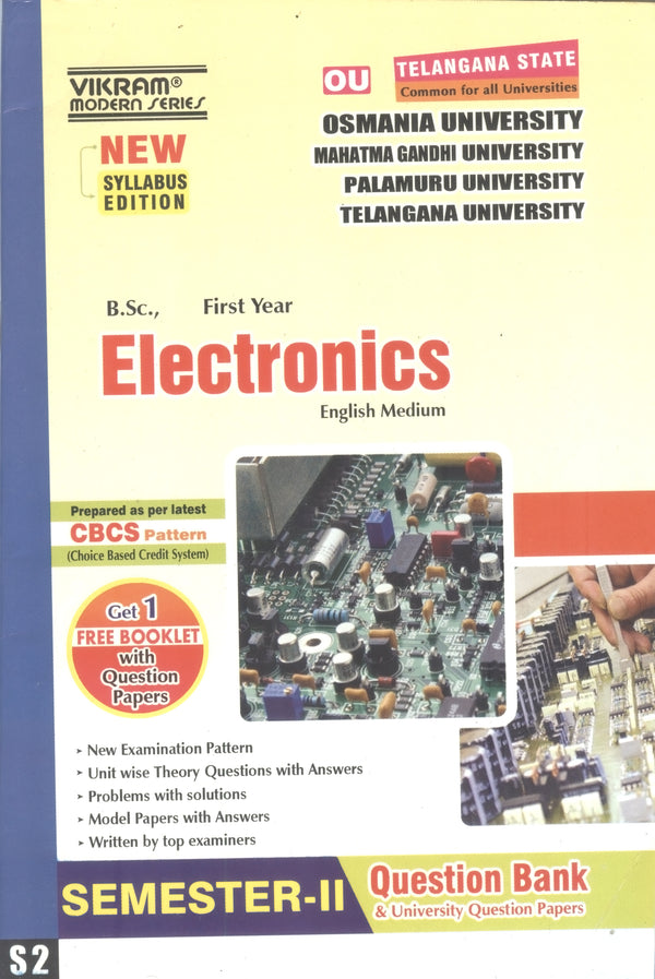 B.Sc.,  First Year  ELECTRONICS (English Medium) Question Bank - Semester - II : - Vikram Books