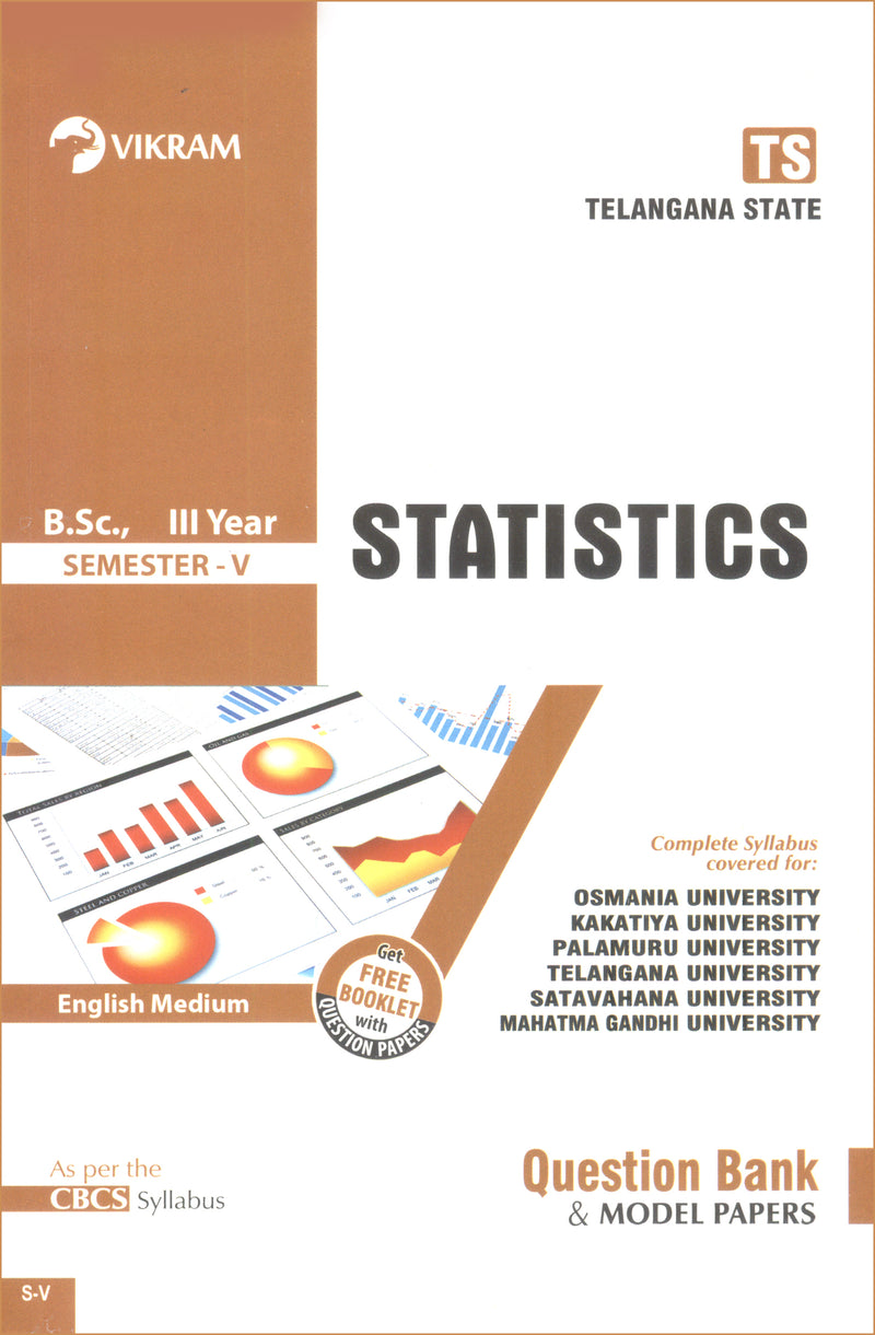 B.Sc.  Third Year - STATISTICS (English Medium) - Semester - V : Telangana State Universities - Vikram Books