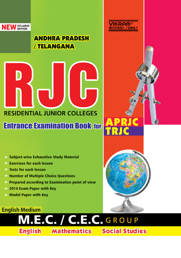 RJC (Residential Junior Colleges- MEC/CEC (EM) for APRJC & TRJC Entrance Exam Book - Vikram Books