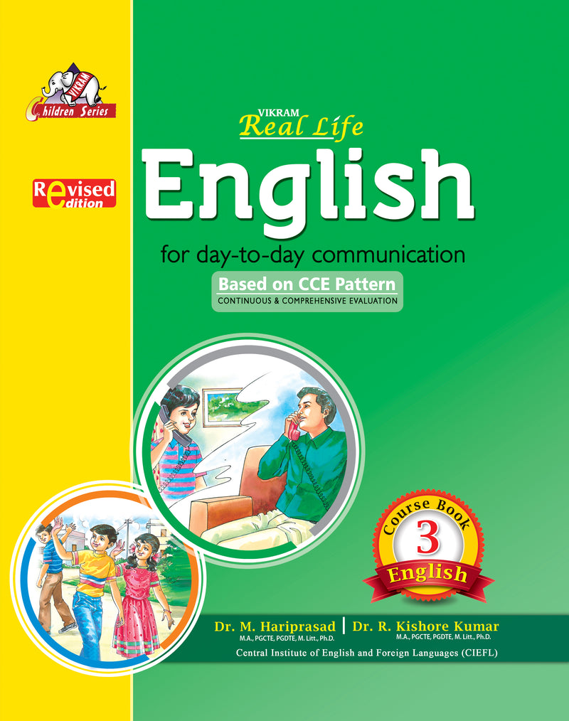 Vikram - Real Life - ENGLISH (For Day - to - Day Communication) CCE Pattern Text Book - 3 - Vikram Books