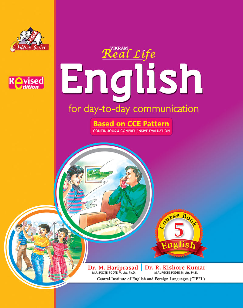 Vikram - Real Life - ENGLISH (For Day - to - Day Communication) CCE Pattern Text Book - 5 - Vikram Books