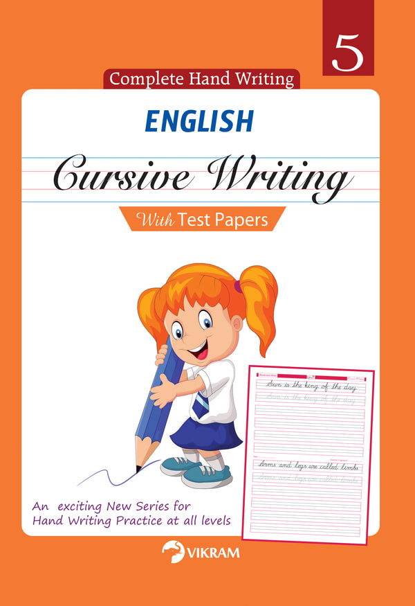 Vikram - ENGLISH Cursive Writing with Test Papers Book - 5 - Vikram Books