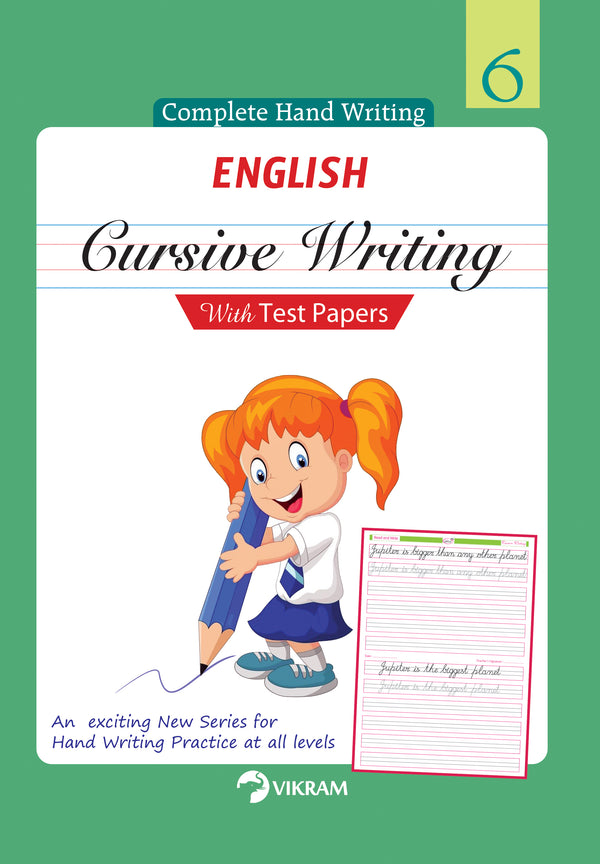 Vikram - ENGLISH Cursive Writing with Test Papers Book - 6 - Vikram Books