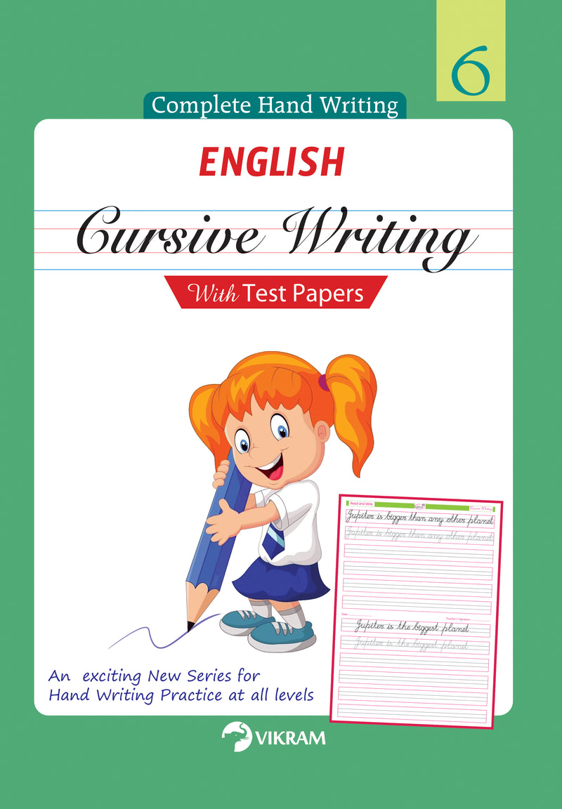 Vikram - ENGLISH Cursive Writing with Test Papers Book - 6 - Vikram Books