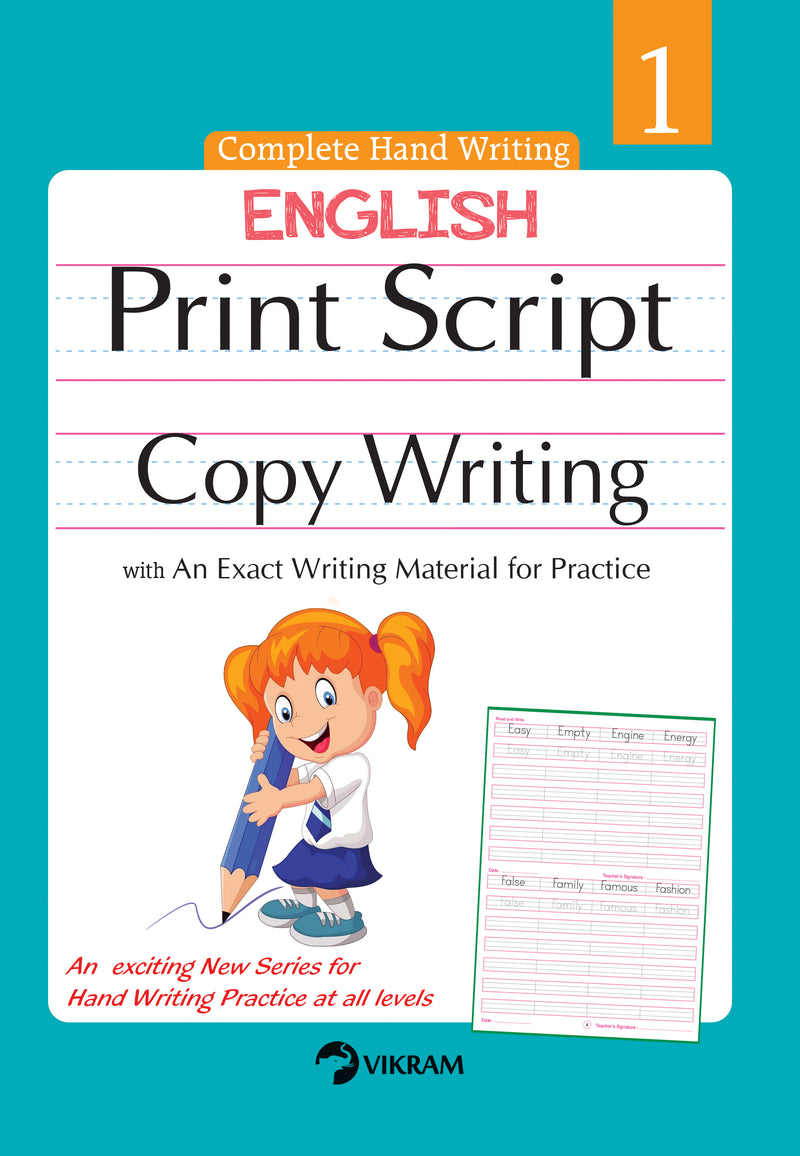 Vikram - ENGLISH Print Script Copy Writing Book - 1 - Vikram Books