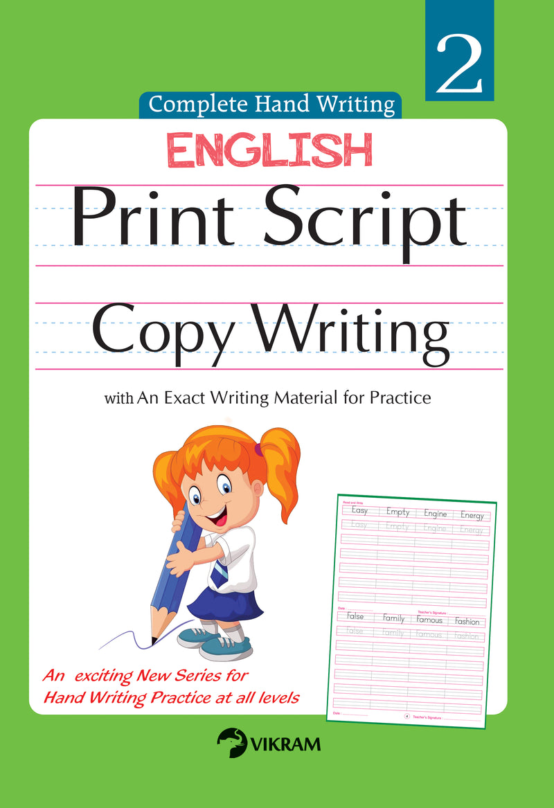 Vikram - ENGLISH Print Script Copy Writing Book - 2 - Vikram Books
