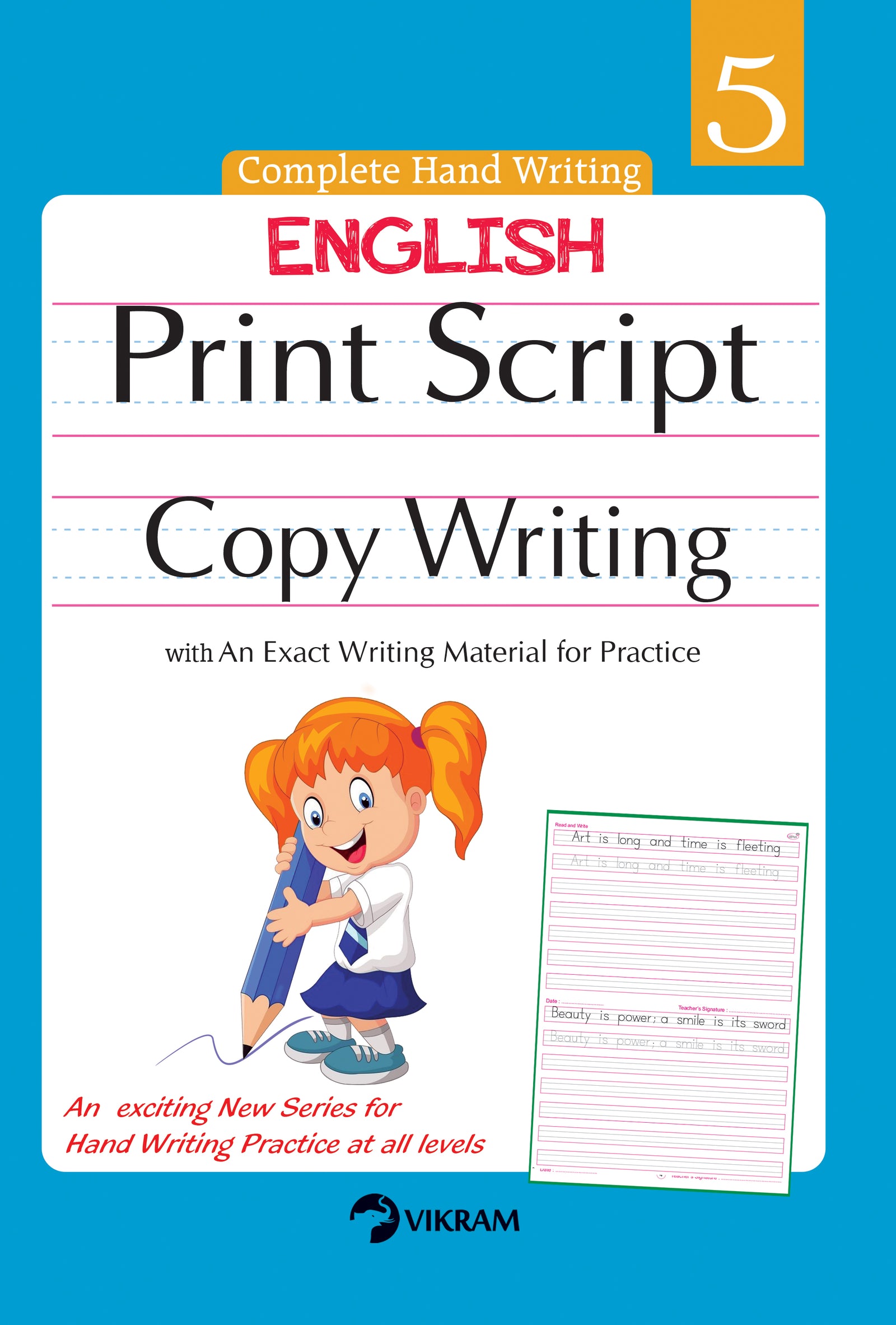 Vikram - ENGLISH Print Script Copy Writing Book - 5 – Vikram Books