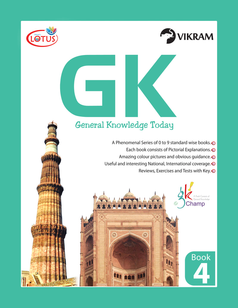 Lotus General Knowledge Today (GK Champ) Book - 4 - Vikram Books