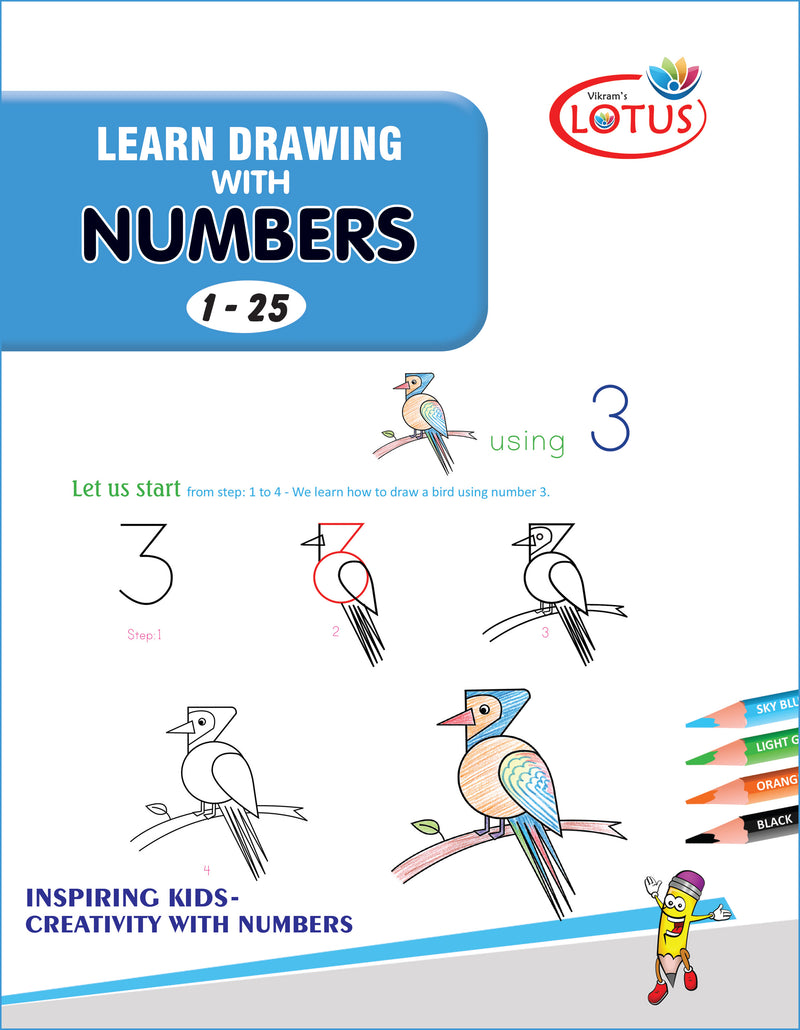 Lotus - Learn Drawing with Numbers from 1 - 25 - Vikram Books