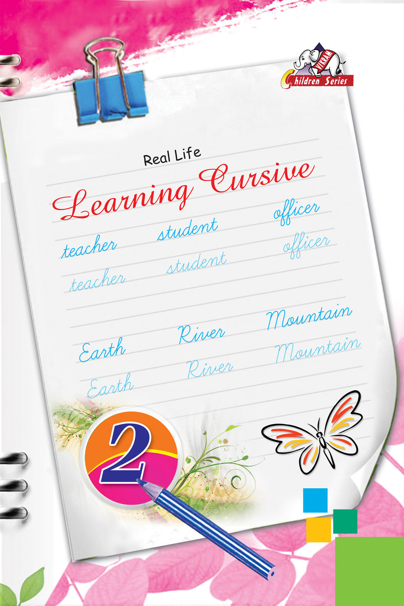 Vikram Real Life - LEARNING CURSIVE - Practice Writing Book - 2 - Vikram Books