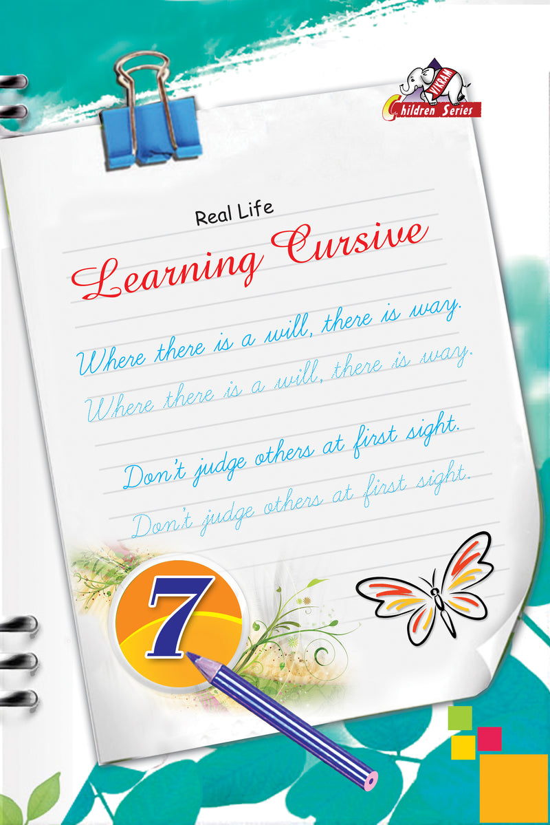Vikram Real Life - LEARNING CURSIVE - Practice Writing Book - 7 - Vikram Books