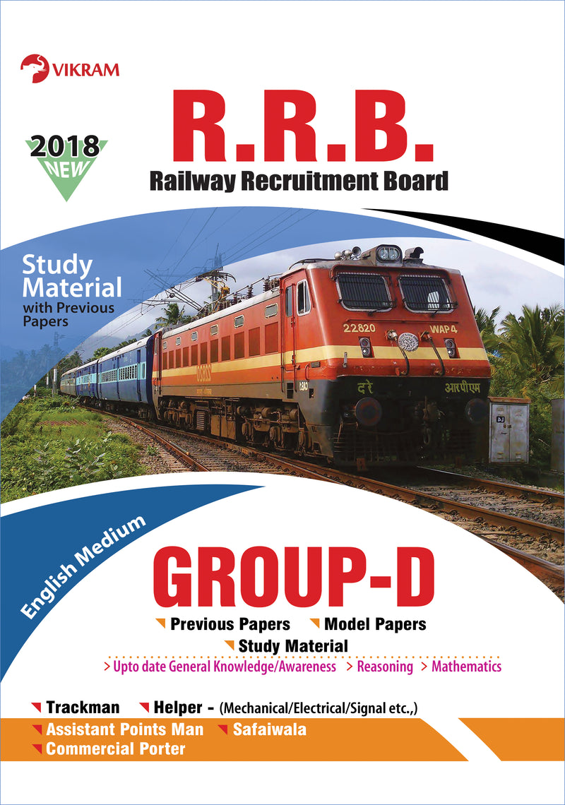 Vikram - RRB - GROUP - D : Study Material, Previous Papers, Model Papers (English Medium) Book - Vikram Books