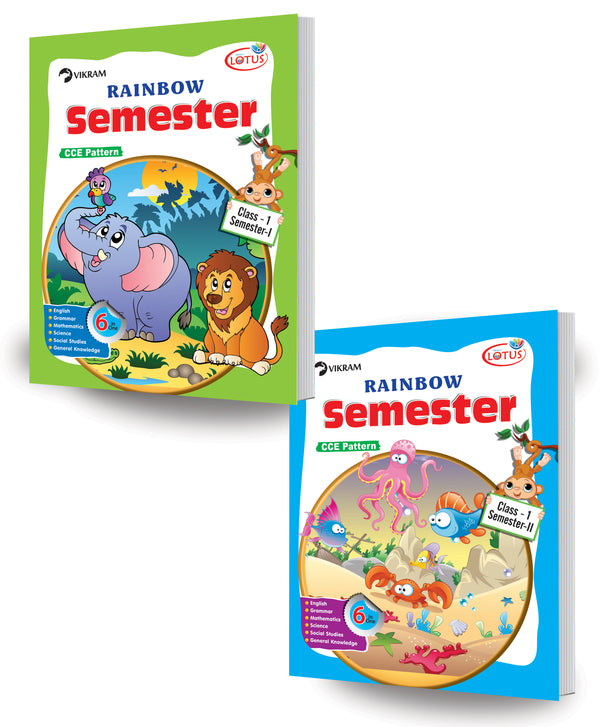 Lotus Rainbow CLASS - 1 Semester Books 1,2 - Vikram Books