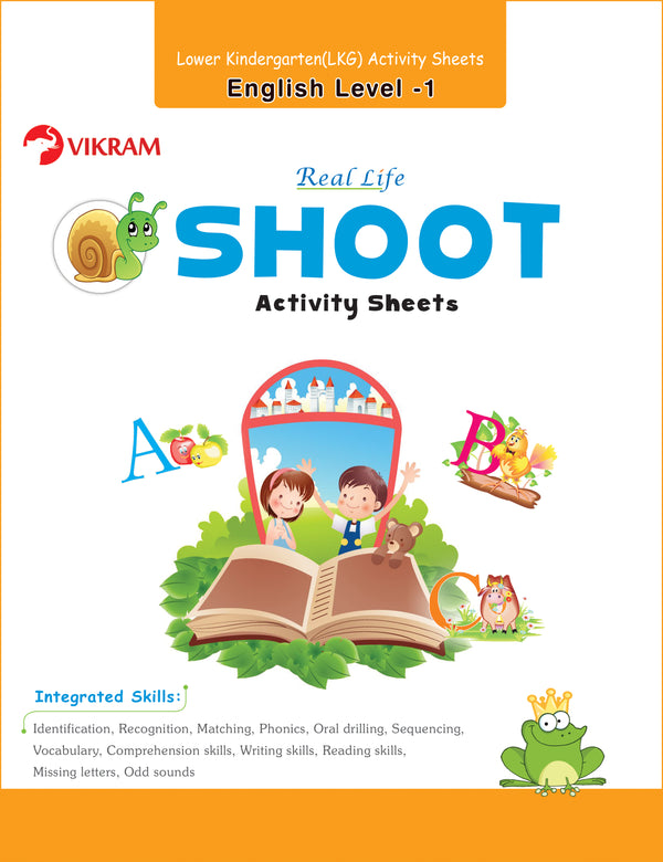Real Life - Shoot Activity Sheets for LKG - English Level - 1 Activity Sheets - Vikram Books